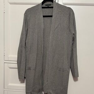 Gray Open Front Cardigan